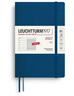 Weekly Planner & Notebook Paperback (B6 ) 2027, Softcover, Ruled, Indigo