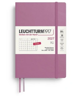 Monthly Planner & Notebook Paperback (B6 ) 2027, 16 Months, Softcover, Dusty Rose