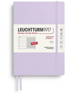 Weekly Planner & Notebook Medium (A5) 2027, Softcover, Ruled, Lilac