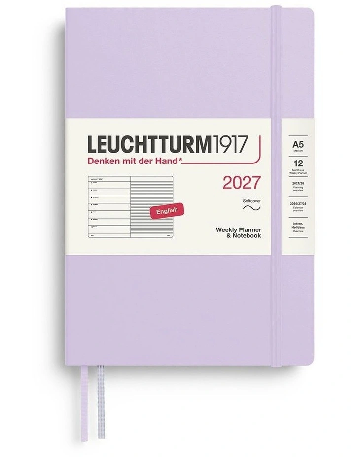 Weekly Planner & Notebook Medium (A5) 2027, Softcover, Ruled, Lilac image 1