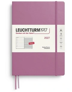 Weekly Planner & Notebook Composition (B5) 2027, Ruled, Dusty Rose