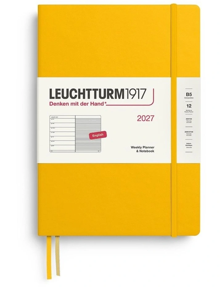 Weekly Planner & Notebook Composition (B5) 2027, Ruled, Sunflower image 1