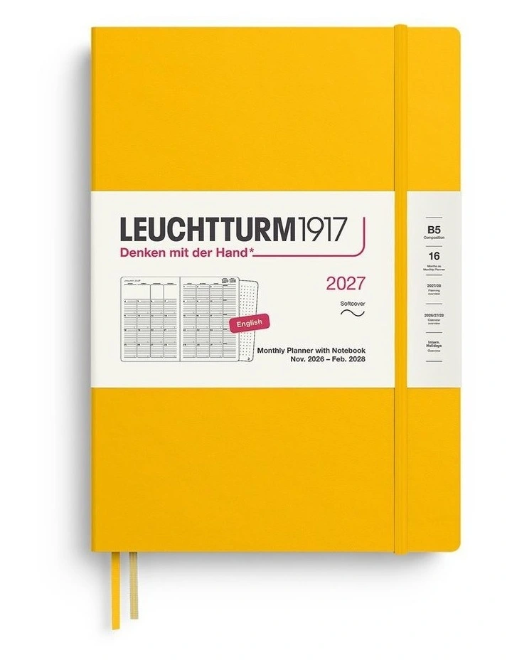 Monthly Planner & Notebook Composition (B5) 2027, 16 Months, Softcover, Sunflower image 1