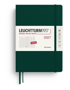 Daily Planner Dotted Medium (A5) 2027, Dotted, Forest Green
