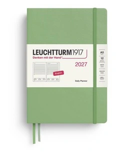 Daily Planner Medium (A5) 2027, Ruled, Sage