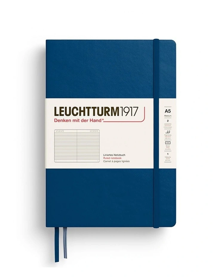 Notebook Medium (A5), Hardcover, 251 numbered pages, Indigo, ruled image 2