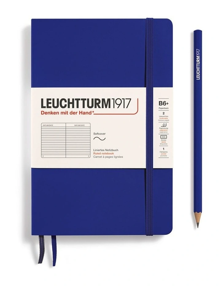 Notebook Paperback (B6 ) ruled, Softcover, 123 Numbered Pages, Ink image 1