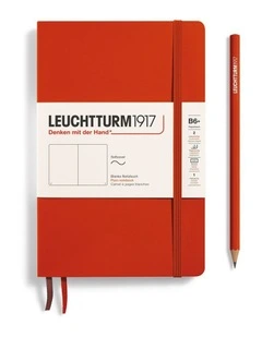Notebook Softcover Paperback (B6 ), Plain, 123 pages, Fox Red
