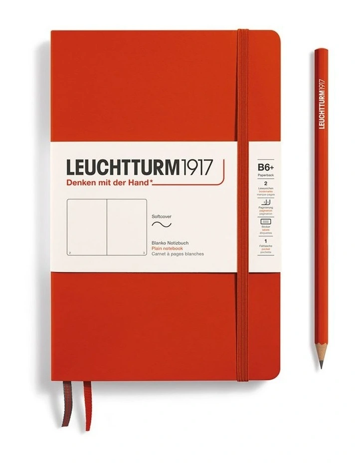 Notebook Softcover Paperback (B6 ), Plain, 123 pages, Fox Red image 1