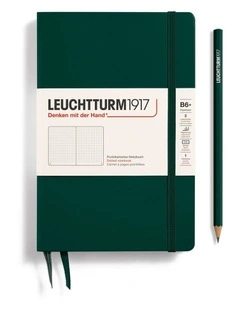 Notebook Hardcover Paperback (B6 ), Dotted, 219 pages, Forest Green