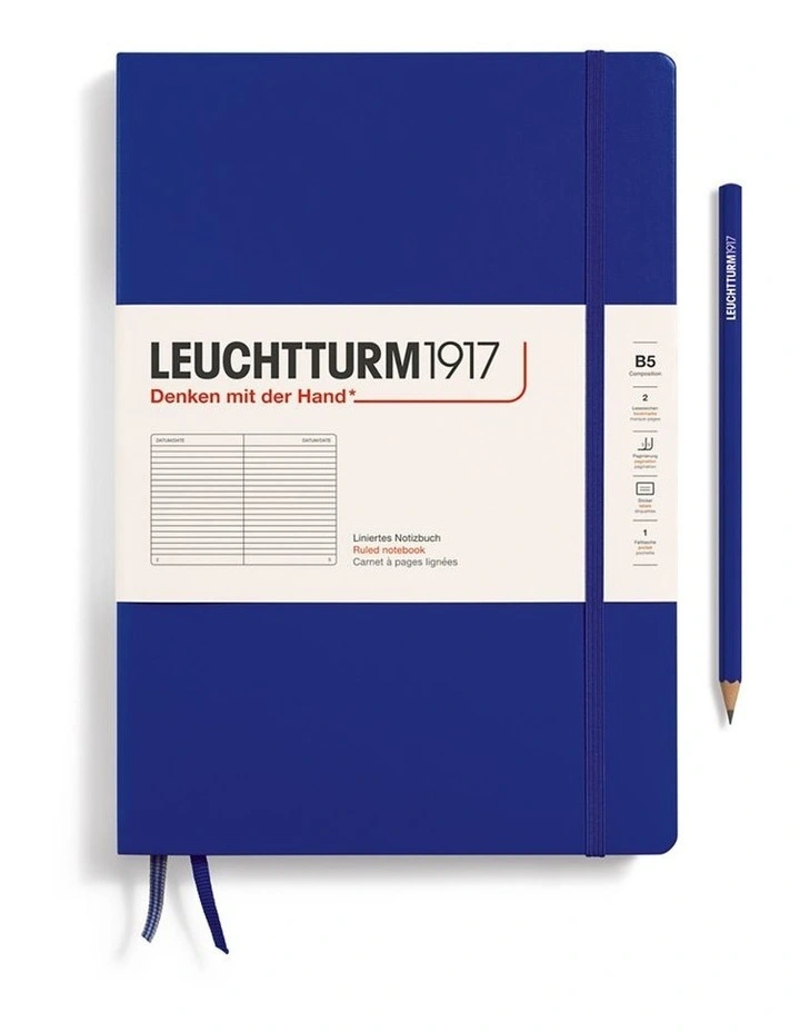 Notebook composititon (B5), Hardcover, 219 Numbered pages, Ink, ruled image 1