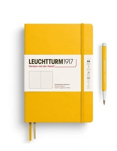 Notebook Medium (A5), Hardcover, 251 numbered pages, Sunflower, dotted