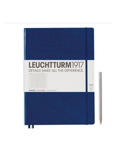 Notebook Master Slim (A4 ) Hardcover, 121 Numbered Pages, Squared, Navy