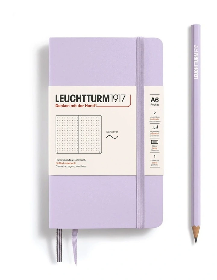 Notebook Softcover Pocket (A6), Dotted, 123 pages, Lilac image 1