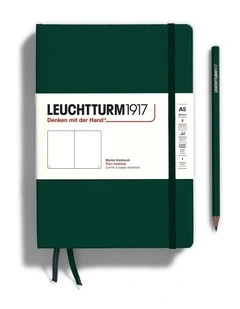 Notebook Hardcover Medium (A5), 251 pages, Plain, Forest Green