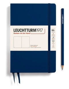 Notebook Hardcover Paperback (B6 ), Plain, 123 pages, Navy