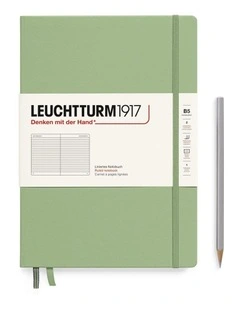 Notebook Hardcover composition (B5), 219 Numbered pages, Ruled, Sage