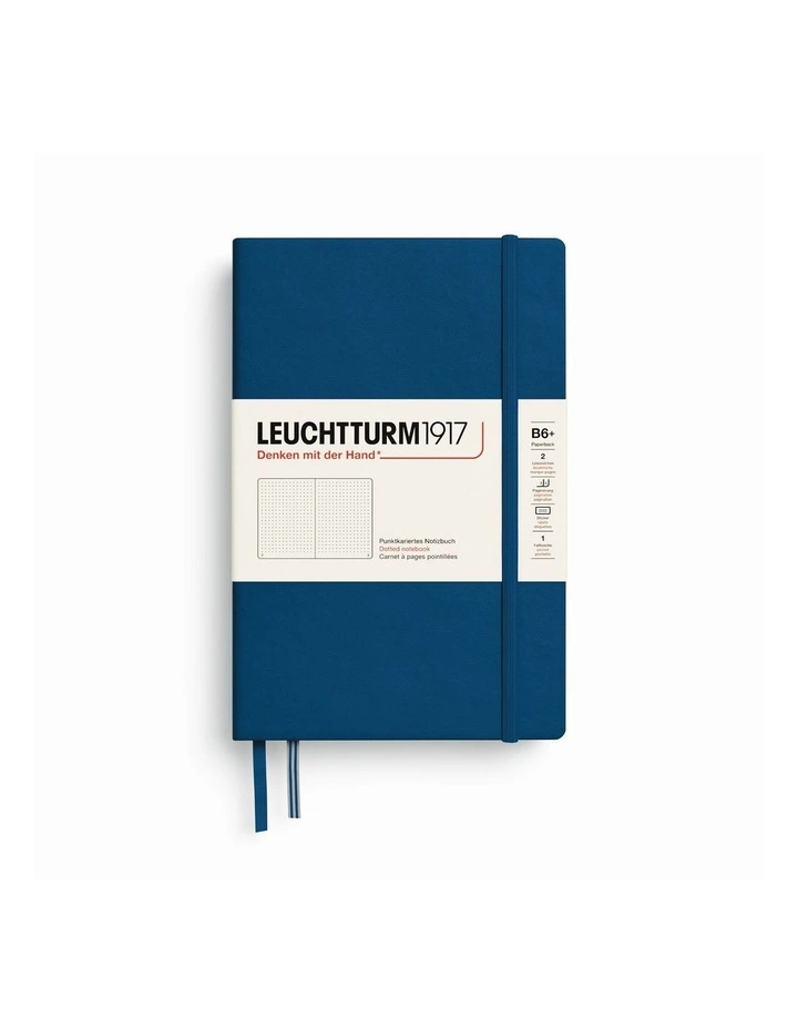 Notebook Paperback (B6 ), Hardcover, 219 numbered pages, Indigo, Dotted image 1