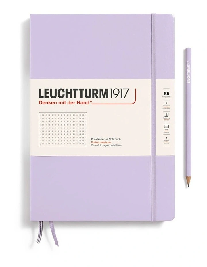 Notebook Composition (B5), Hardcover, 219 numbered pages, Lilac, Dotted image 1