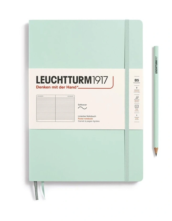 Notebook Softcover Composition (B5), Ruled, 123 pages, Mint Green image 1