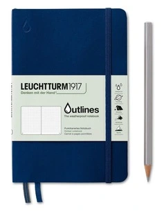 Notebook paperback (B6 ), Flexcover, 89 pages, Navy Blue , Dotted