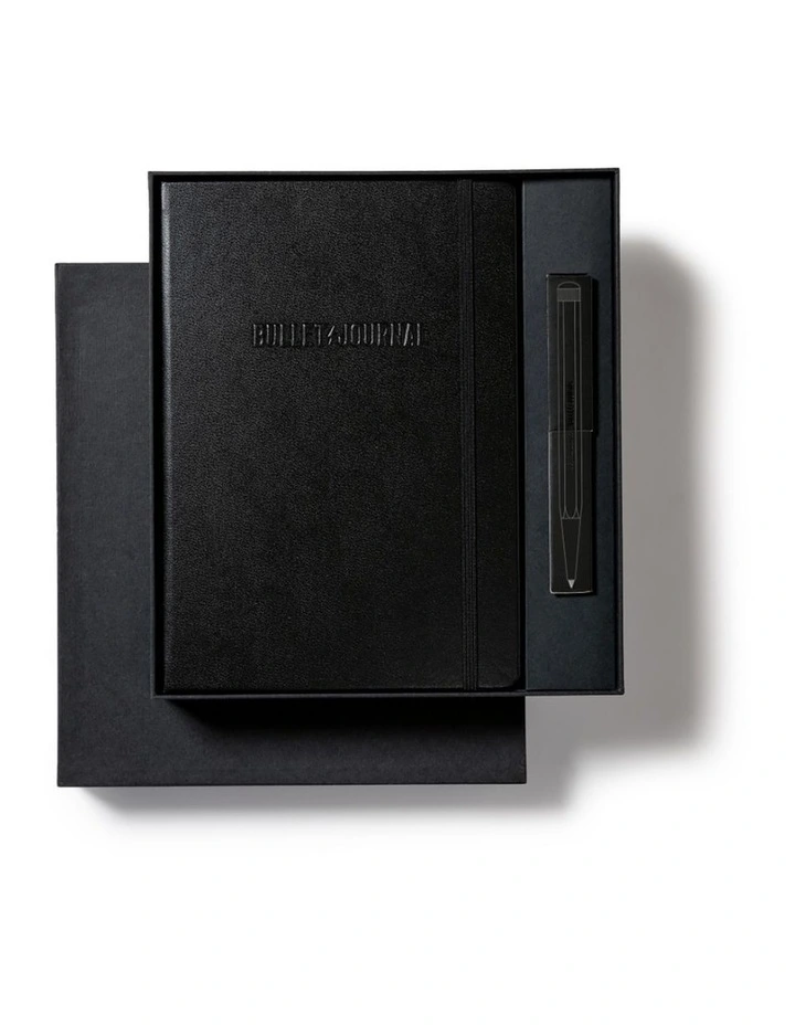 Bullet Journal All Black Collectors Set - 1x Bullet Journal A5, 1x Twist Pen, 1x Pen Loop image 2
