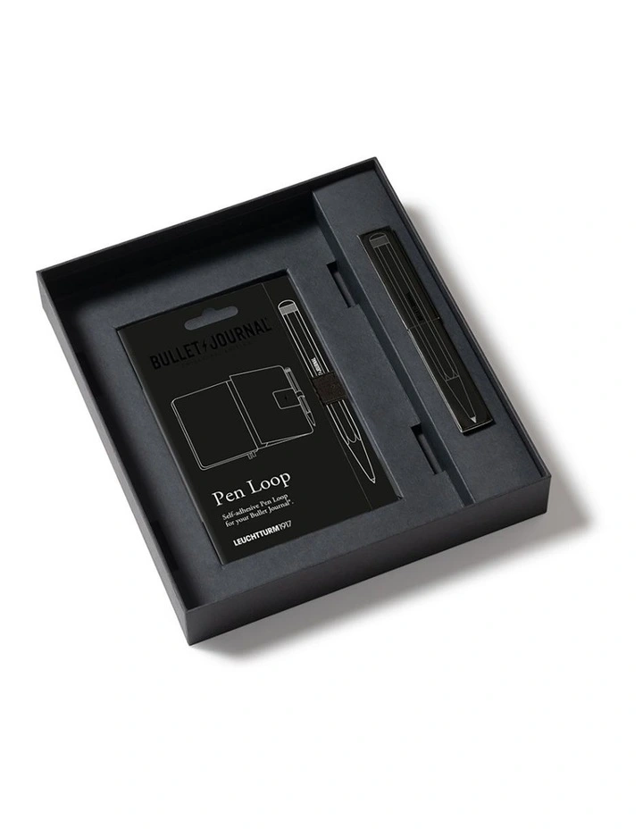 Bullet Journal All Black Collectors Set - 1x Bullet Journal A5, 1x Twist Pen, 1x Pen Loop image 3