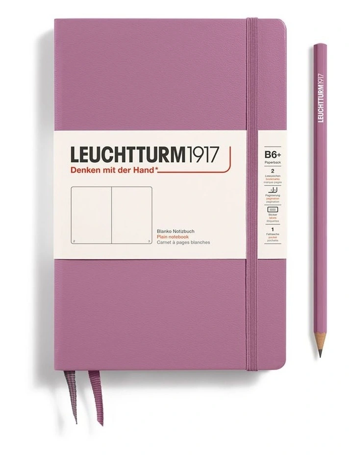 Notebook HC Paperback (B6 ), Hardcover, 219 pages, Plain, Dusty Rose image 1