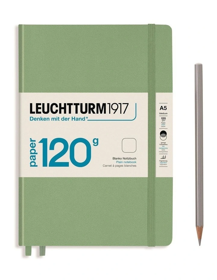 120g Edition Notebook (A5), 203 pages, Plain, Sage image 1