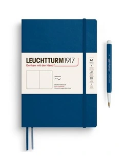 Notebook Medium (A5), Softcover, 123 numbered pages, Indigo, plain