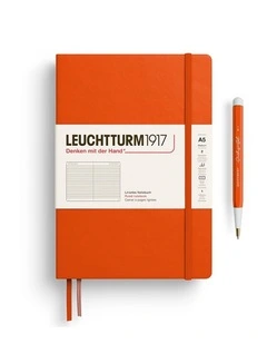 Notebook Medium (A5), Hardcover, 251 numbered pages, Pumpkin, ruled