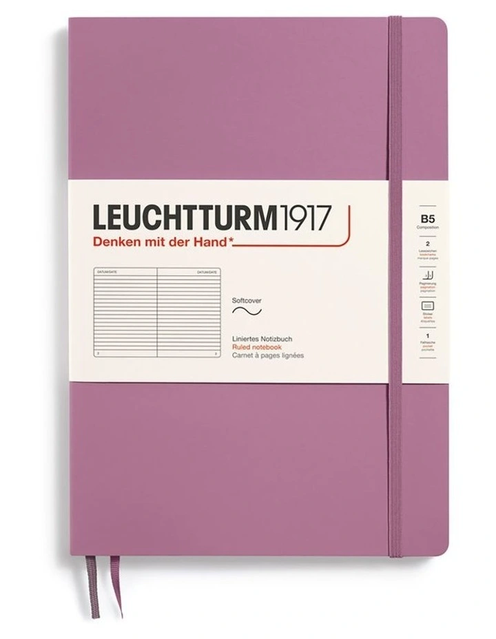 Notebook Composition (B5) ruled, Softcover, 123 numbered pages, Dusty Rose image 2