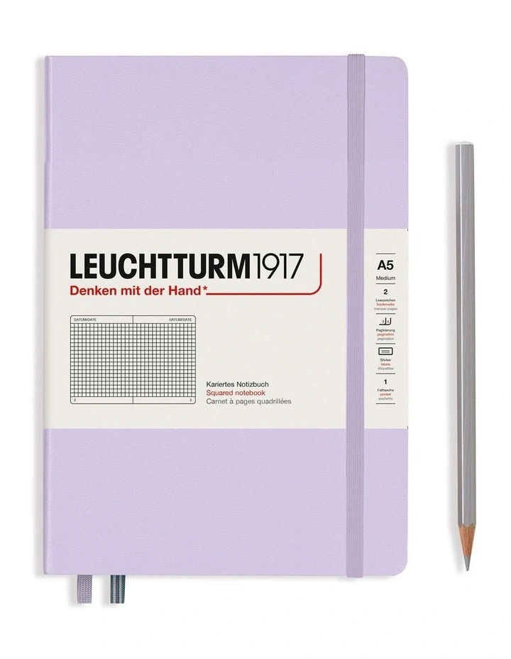 Notebook Hardcover Medium (A5), 251 pages, Squared, Lilac image 1