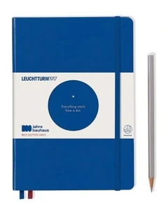 Notebook Medium (A5), Hardcover, 251 Numbered Pages, Dotted, Bauhaus Royal Blue