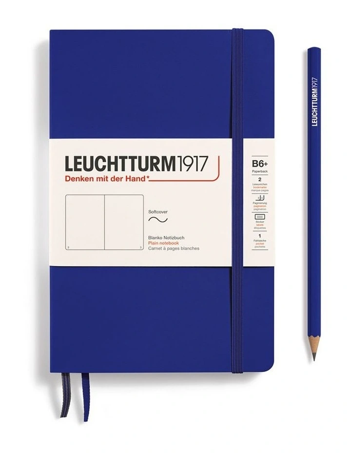 Notebook Paperback (B6 ) Plain, Sofcover, 123 Numbered Pages, Ink image 1