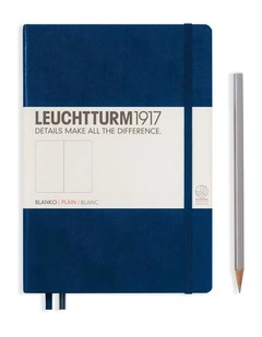 Notebook Medium (A5) Hardcover, 249 Numbered Pages, Plain, Navy