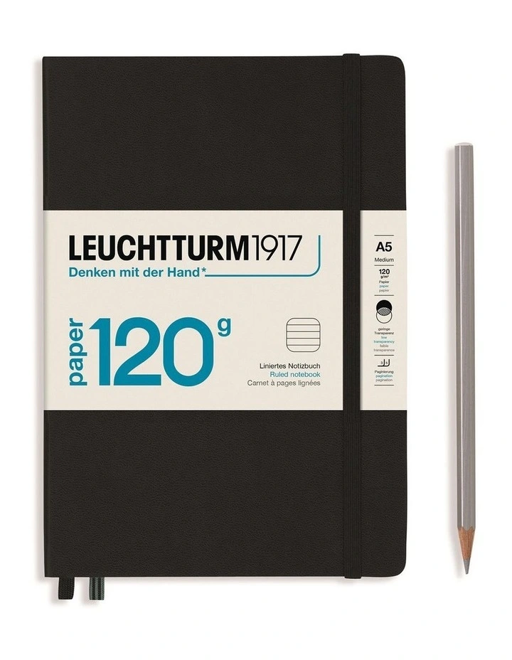 120g Edition Notebook (A5), 203 pages, Ruled, Black image 1