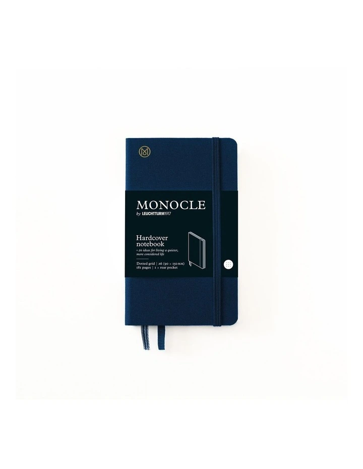 Notebook A6 Monocle, Hardcover, 192 numbered pages, Navy, Dotted image 1