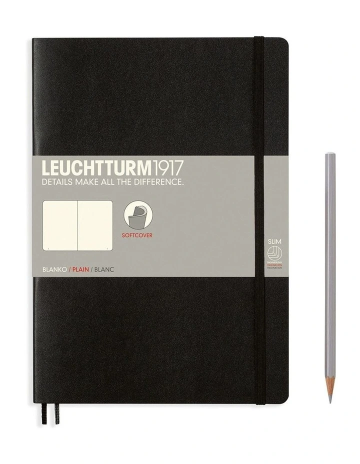 Notebook Composition (B5) Plain, Softcover, 121 Numbered Pages, Black image 1