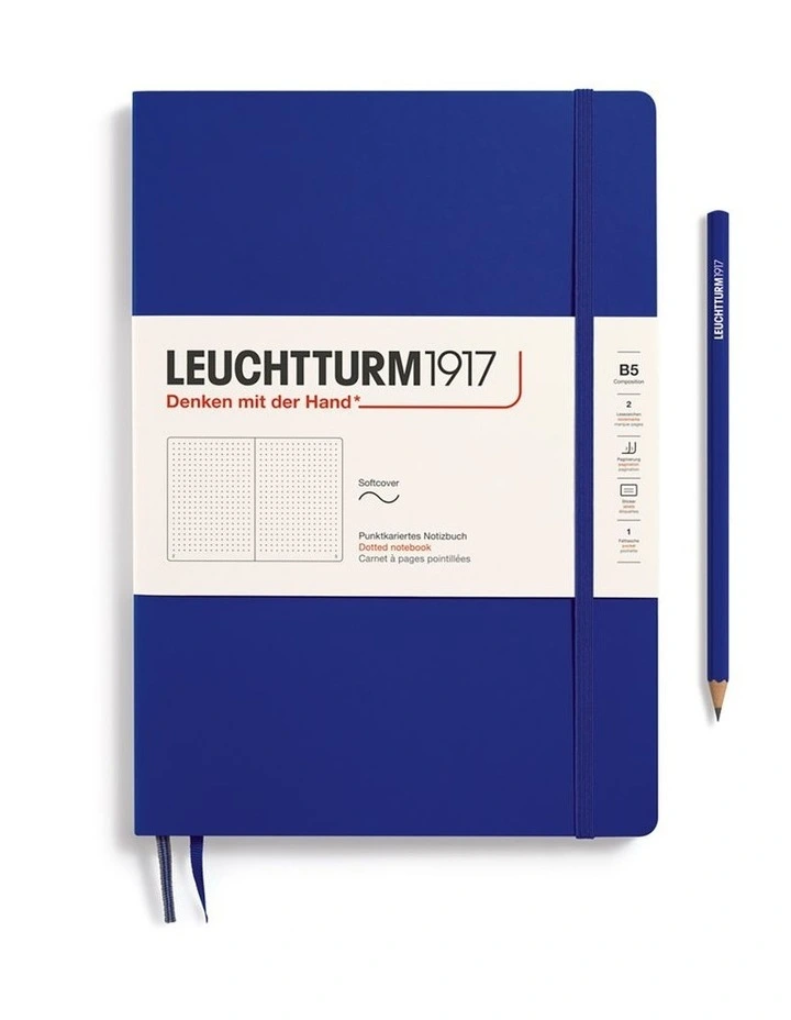 Notebook Softcover Composition (B5), 123 pages, dotted, Ink image 1