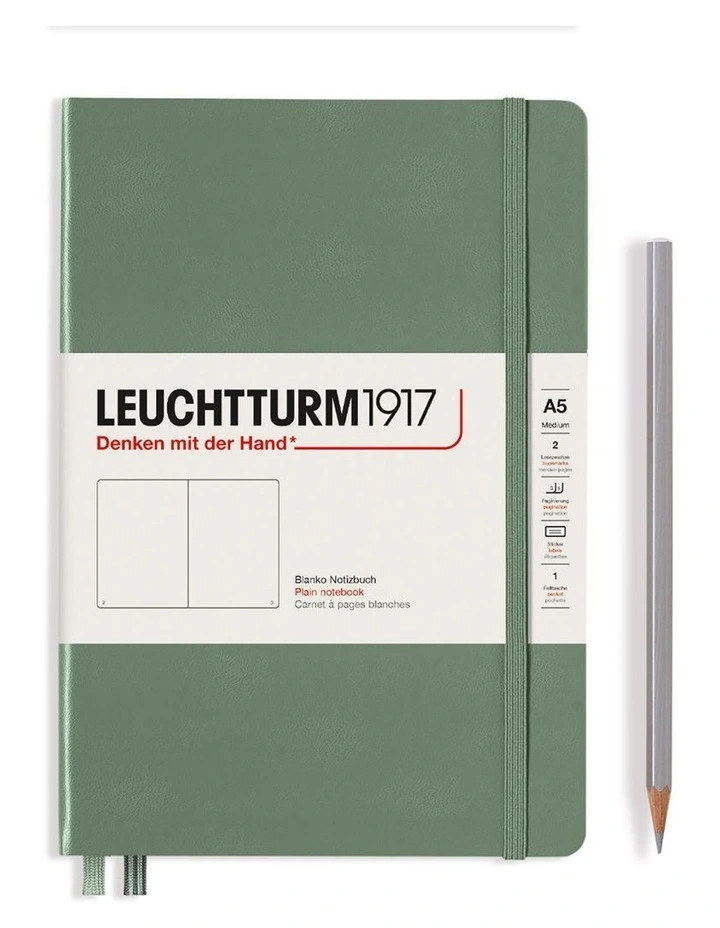 Notebook Hardcover Medium (A5), 251 pages, Plain, Olive image 1
