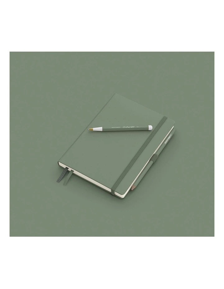 Notebook Hardcover Medium (A5), 251 pages, Plain, Olive image 3