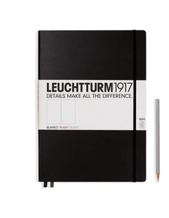 Notebook Master Slim (A4 ) Hardcover, 121 Numbered Pages, Plain, Black
