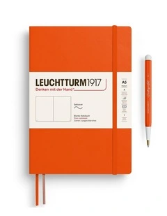 Notebook Medium (A5), Softcover, 123 numbered pages, Pumpkin, plain