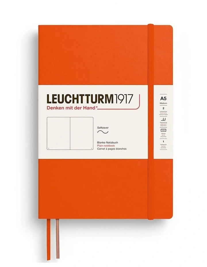 Notebook Medium (A5), Softcover, 123 numbered pages, Pumpkin, plain image 2