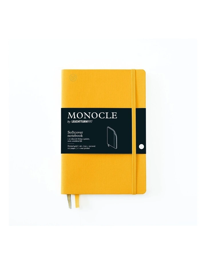 Notebook B6 Monocle, Softcover, 128 numbered pages, Yellow, Dotted image 1