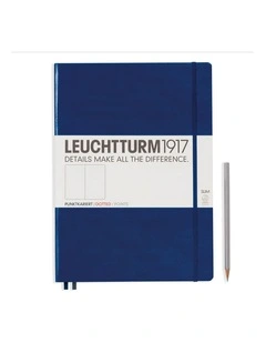 Notebook Master Slim (A4 ) Hardcover, 121 Numbered Pages, Dotted, Navy