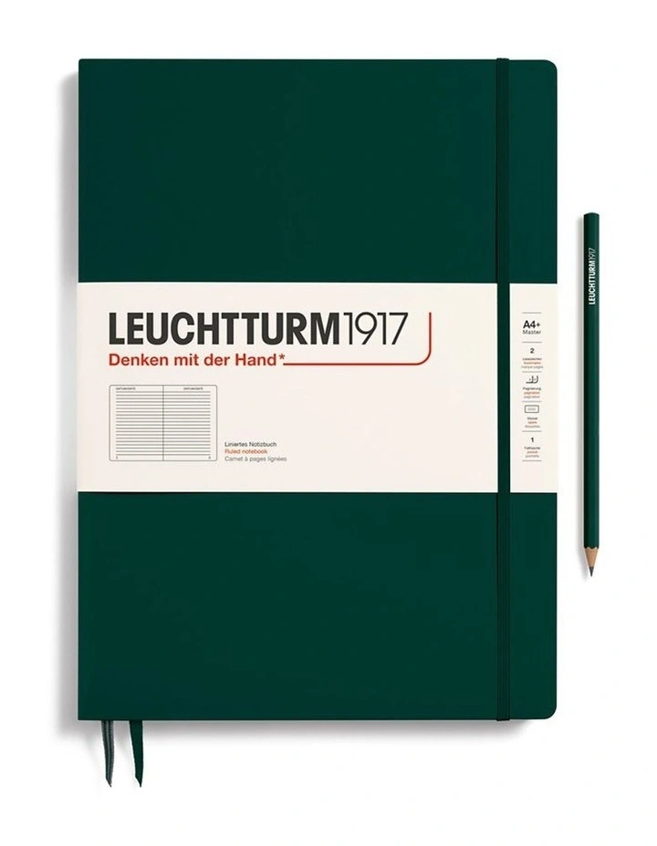 Notebook Hardcover Master Slim (A4 ), Ruled, 123 pages, Forest Green image 1