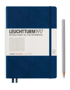 Notebook Medium (A5) Hardcover, 249 Numbered Pages, Squared, Navy