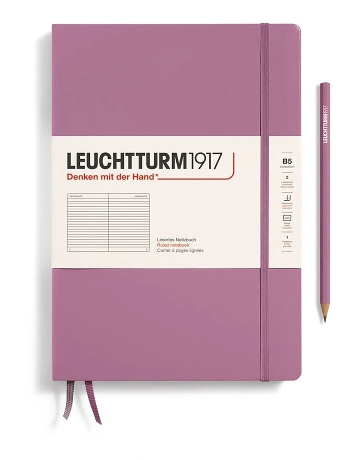 Notebook Composition (B5), Hardcover, 219 Numbered pages, Dusty Rose, ruled image 1